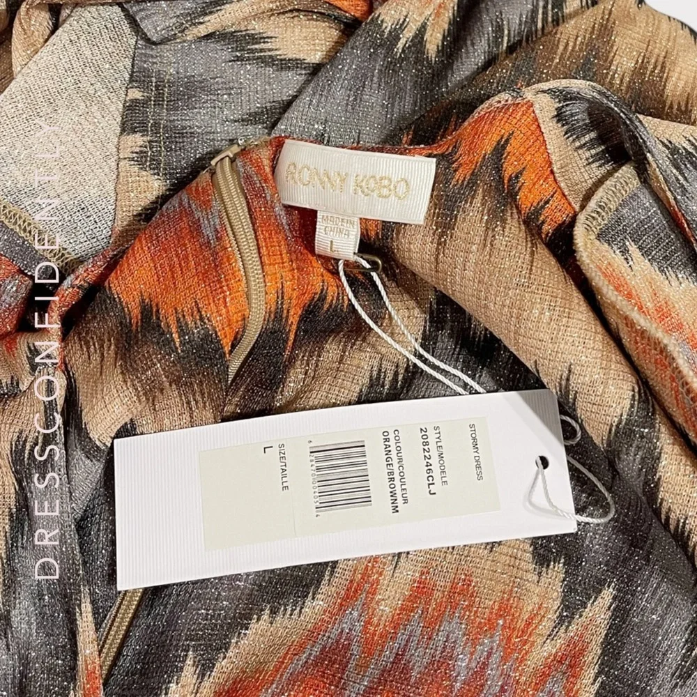 RONNY KOBO Stormy Knit Maxi Dress - Orange & Brown - Picture 12 of 12